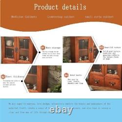 Armoire de comptoir vintage, 12x4.7x14 Armoire à pharmacie, plexiglas et marron