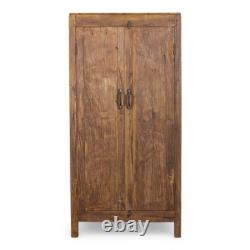 Armoire de cuisine et de salle de bain en teck vintage rustique