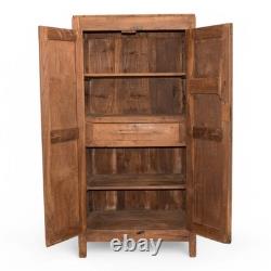 Armoire de cuisine et de salle de bain en teck vintage rustique