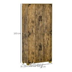 Armoire de ferme à 4 portes avec étagères de rangement pour la chambre et le salon en bois rustique