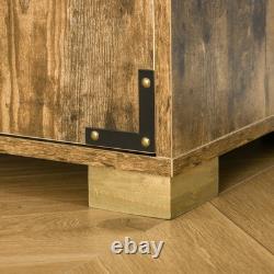 Armoire de ferme à 4 portes avec étagères de rangement pour la chambre et le salon en bois rustique