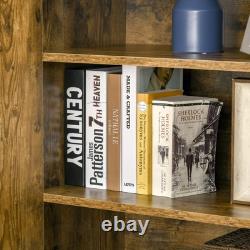 Armoire de ferme à 4 portes avec étagères de rangement pour la chambre et le salon en bois rustique