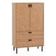 Armoire De Rangement 2 Portes 2 Tiroirs Effet Chêne Leon En Chevrons Pour Le Salon