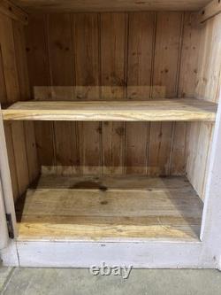 Armoire de rangement de cuisine vintage en pin, unité de stockage en bois massif