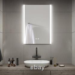 Armoire de rangement de salle de bain avec miroir LED dimmable, désembueur, prise pour rasoir et capteur