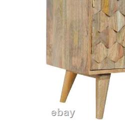 Armoire de rangement en bois de manguier massif de style vintage avec support de tourne-disque rétro Marina