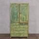 Armoire De Rangement Haute En Pin Peint Vert Vieilli Vintage