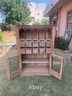 Armoire en bois de rangement de cuisine, Armoire de décoration intérieure, Décor de Noël rustique