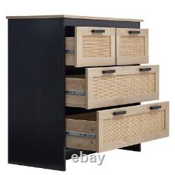 Armoire latérale en bois avec 4 tiroirs - Rangement pour couloir et salle de séjour