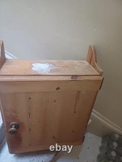 Armoire murale en bois de pin pour salle de bain et cuisine, meuble de rangement, style vintage, non peinte