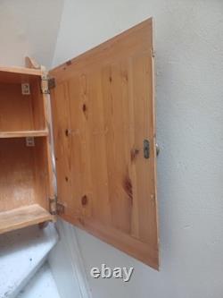 Armoire murale en bois de pin pour salle de bain et cuisine, meuble de rangement, style vintage, non peinte