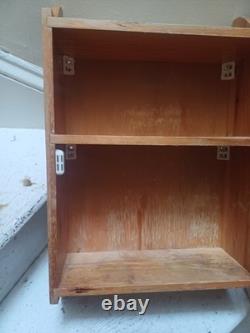 Armoire murale en bois de pin pour salle de bain et cuisine, meuble de rangement, style vintage, non peinte