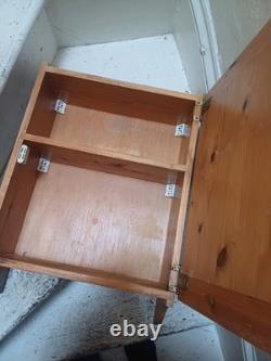Armoire murale en bois de pin pour salle de bain et cuisine, meuble de rangement, style vintage, non peinte