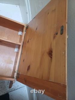 Armoire murale en bois de pin pour salle de bain et cuisine, meuble de rangement, style vintage, non peinte