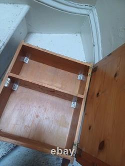 Armoire murale en bois de pin pour salle de bain et cuisine, meuble de rangement, style vintage, non peinte