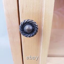 Armoire murale suspendue en érable vintage avec vitrine et 3 étagères 20,5Tx15Wx6D