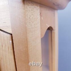 Armoire murale suspendue en érable vintage avec vitrine et 3 étagères 20,5Tx15Wx6D