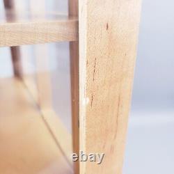 Armoire murale suspendue en érable vintage avec vitrine et 3 étagères 20,5Tx15Wx6D