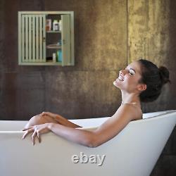 Armoire murale vintage en bambou, 2 portes, fermoir magnétique, 2 étagères, salle de bains et cuisine