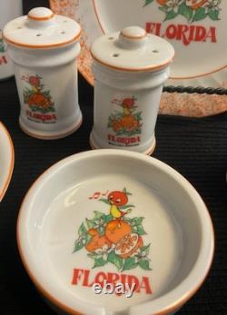 Articles de cuisine souvenirs vintage/rétro petit oiseau orange de Floride lot de 10