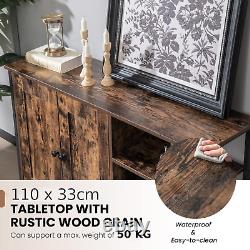 Bahut industriel vintage rustique Grand meuble de rangement avec étagère en métal
