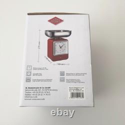 Balances de cuisine rétro Wesco avec cadran d'horloge noir, prix de détail recommandé 160 £, neuf dans sa boîte.