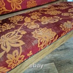 Banc de pub double en bois massif rétro vintage