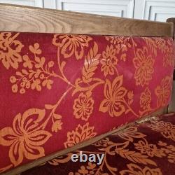 Banc de pub double en bois massif rétro vintage