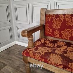 Banc de pub double en bois massif rétro vintage