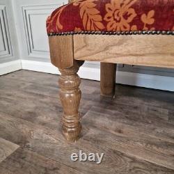 Banc de pub double en bois massif rétro vintage