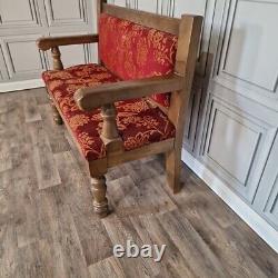 Banc de pub double en bois massif rétro vintage