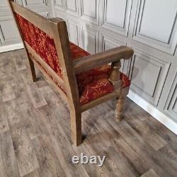 Banc de pub double en bois massif rétro vintage