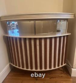 Bar à cocktails vintage semi-circulaire des années 70