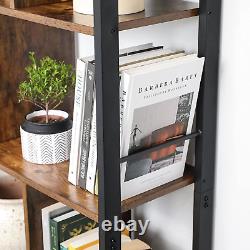 Bibliothèque Rustique Armoire Étagère 4 Niveaux Rétro Support d'Affichage pour Disques Vinyles