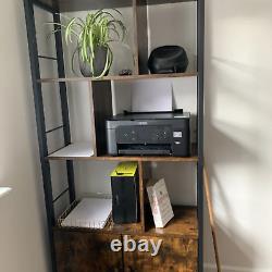 Bibliothèque Rustique Armoire Étagère 4 Niveaux Rétro Support d'Affichage pour Disques Vinyles