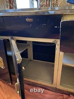 Blue English Rose Kitchen Sink Unit, Vintage, Rétro, Bassin, Aluminium. Années 1950