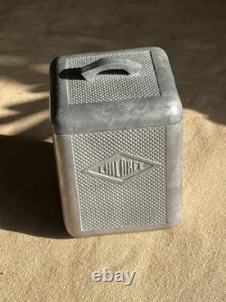 Bocal en aluminium vintage brutaliste français Moulux Chicoree, pas un moulin à café