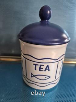 Bocaux de rangement Hornsea Oceana des années 1970/1980 pour thé, café et sucre