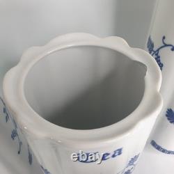 Bocaux de rangement de cuisine du milieu du siècle, motif oignon bleu allemand des années 1950, style Meissen