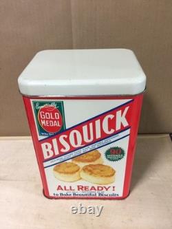 Boîte Bisquick Vintage Antique Rétro Cuisine Collection, Rouille et Usure