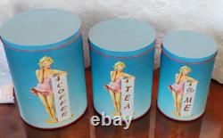 Boîtes de conserve vintage pour café, thé ou moi pour la cuisine