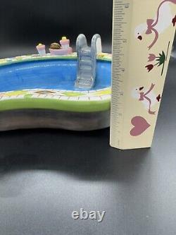 Bol à chips et à trempette Lotus 1995, ensemble de céramique de fête au bord de la piscine et spa, vintage rétro