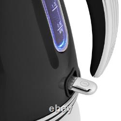 Bouilloire Rétro Swan et Grille-Pain 2 Tranches Ensemble de Cuisine Vintage de Deux en Noir