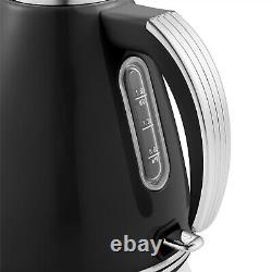 Bouilloire Swan Retro et grille-pain à 4 tranches ensemble de cuisine vintage en noir