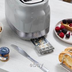 Bouilloire, grille-pain 2 tranches et boîtes assorties Swan Retro Revive gris, ensemble de cuisine assorti