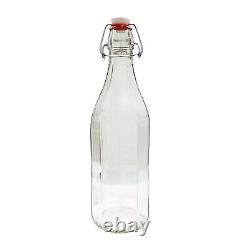 Bouteilles à bascule en verre transparent traditionnel pour boissons à l'eau et à l'huile de style vintage