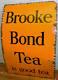 Brooke Bond Tea Années 1940 Signe Émail Publicitaire Garage Cuisine Vintage Rétro Antiq