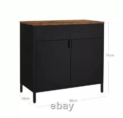 Buffet Industriel Armoire Cabinet Rangement Rustique Portes Style Vintage Rétro