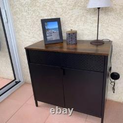 Buffet Industriel Armoire Cabinet Rangement Rustique Portes Style Vintage Rétro