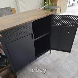 Buffet Industriel Armoire Cabinet Rangement Rustique Portes Style Vintage Rétro